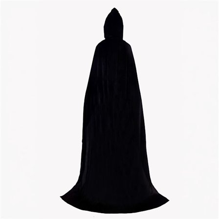 Svart Darth Vader Huva Kappa Mantel, Medeltida Kostym för Halloween & Karneval (L)[JUN]