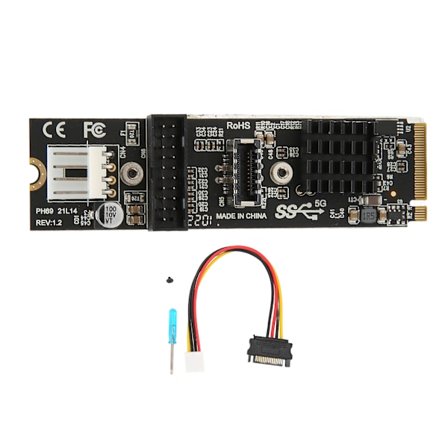 19-pins utvidelseskort M.2 MKEY PCIe til front USB 3.1 5Gb for VL805 Hovedkontroll TYPE C 19PIN Adapter for datamaskin