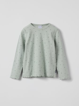 Langermet topp hjerter - 86 - barneklær - green - Polarn O. Pyret