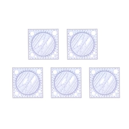 5 stk. Multifunksjonell linjal, transparent, lett, bærbar, fleksibel, roterbar gradskive 360 grader for skolekontor