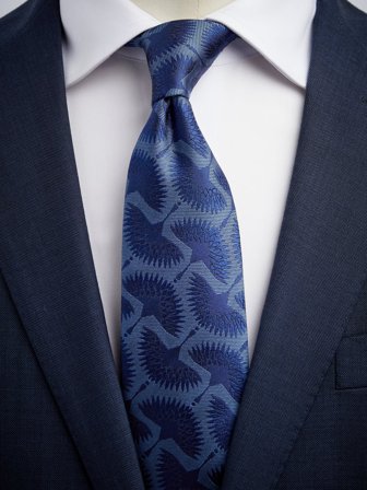 John Henric Men's Grünes & Blaue Motiv Krawatte Size 7,5