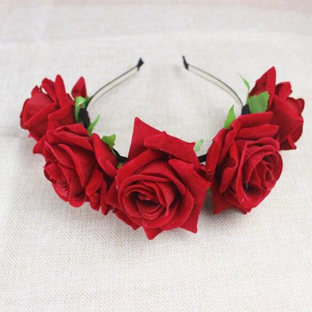 Rose Hodebånd Blomsterkrans Krone Hårbånd Stor Blomsterkrans C