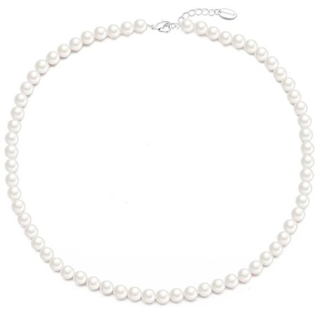 Hvid Perlekæde Choker Halskæde til Kvinder Fint Halskæde Sølvkæde Halskæde Kvinder Gave