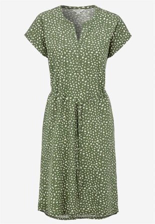 Cellbes of Sweden - Trikåklänning med knytband - grön / mönstrad - för damer - 54/56