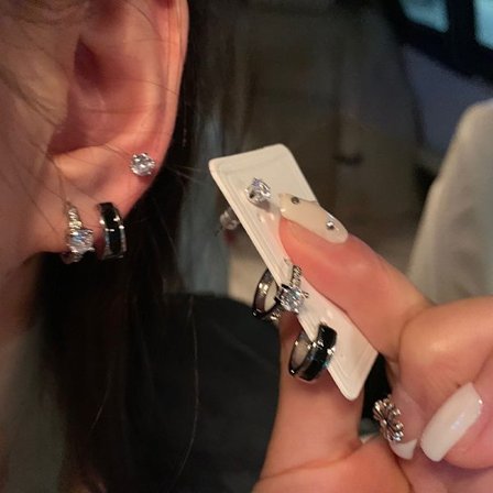 6 st Fashion Punk Exquisite Hoop Örhängen Advanced Sense Stud E