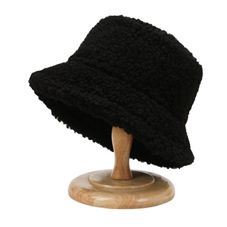 Bucket Hat i Faux Fur - Svart Svart