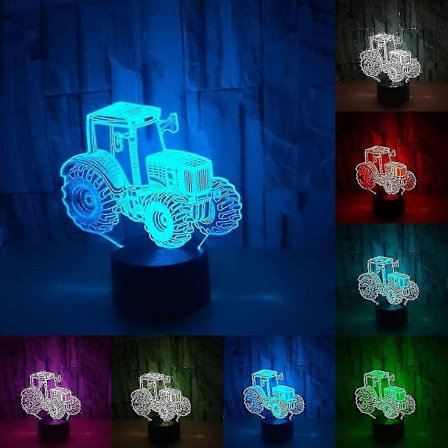 Kreativ Traktor 3D LED Nattlys 7 Farger Nattlampe For Barnerom Hjem Julegaver Belysning