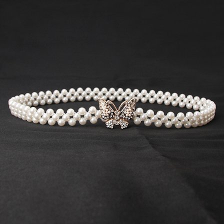 1 Dammode Rhinestone Pearl midjekedja (#8133)