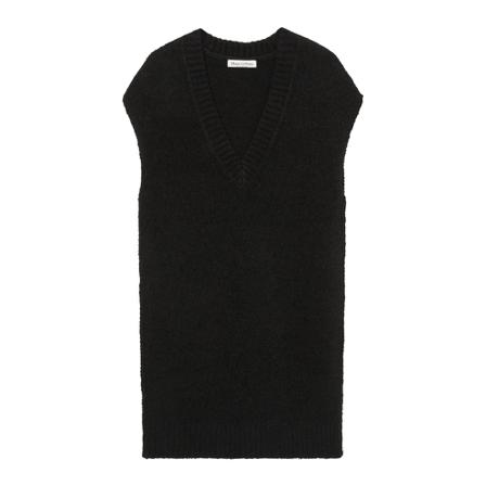 Marc O'Polo, Knitted V-neck dress Czarny, Kobieta, Rozmiar: M