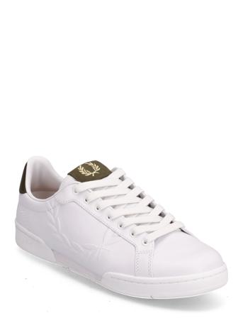 B721 Leather/Branded Lave Sneakers Hvit Fred Perry*Betinget Tilbud