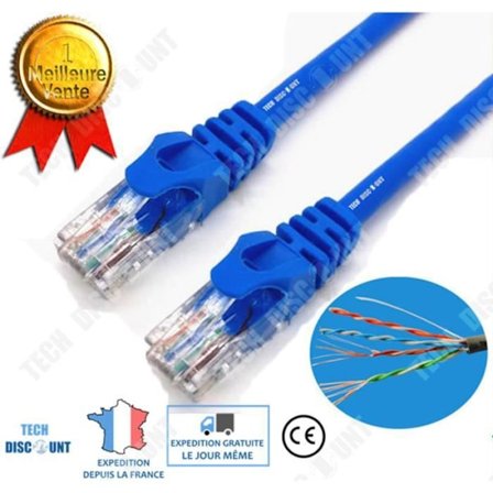 Ethernet LAN-kabel - TD - Kategori 6 - Hög hastighet - 8 kärnor - PVC - Gigabit