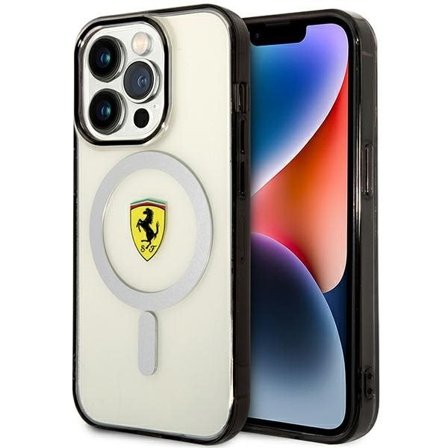Ferrari FEHMP14LURKT iPhone 14 Pro 6,1" klar/genomskinlig hård väska Outline Magsafe