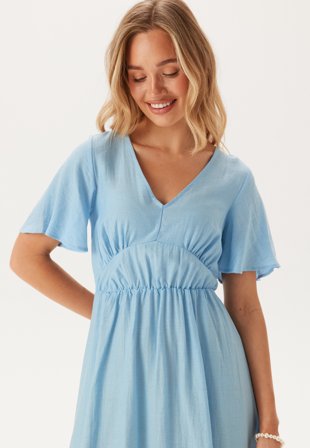 VERO MODA Vmflora Olga Ss 7/8 DRESS DRES Airy Blue Klær