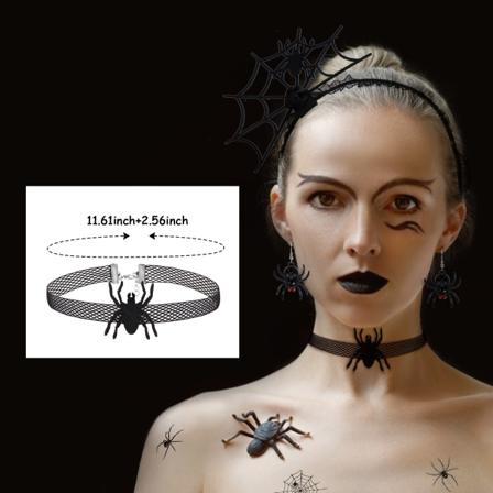 Set 13 Delar Halloween Spider Smyckesset