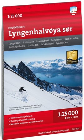 Calazo Høyfjellskart Lyngenhalvøya sør 1:25 000