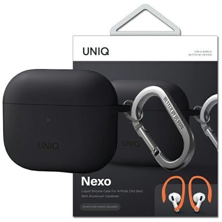 UNIQ veske Nexo AirPods 3 gen + ørekroker Silikongrå/grå