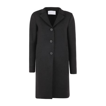 Harris Wharf London, Button UP Boxy Coat Pressed Wool Zwart, Dames, Maat:L