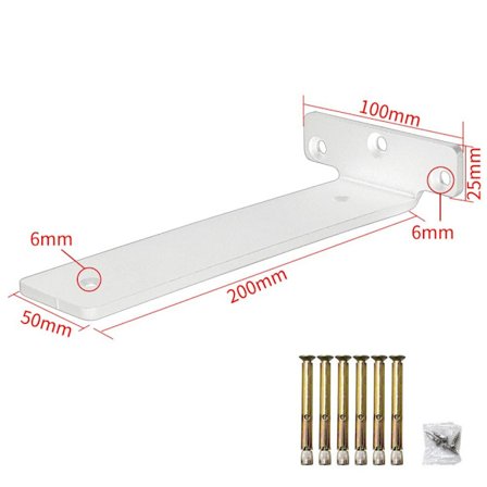 Høyre vinkelbrakett Skrivebordshylle HVIT 8TOMMES