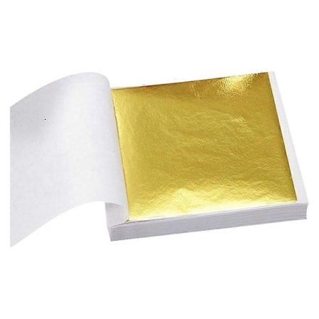 100 kpl Jäljitelmä 24K Kultainen Folio Ruokapakkaus Kauneus Kynsien Koristeellinen Paperi