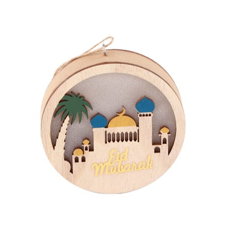 Valoisat puiset muslimiriipuskoristeet