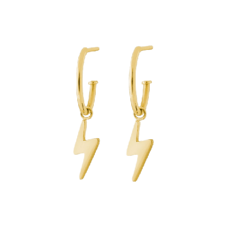 Edblad Lightning Creoles Gold Earring Smycken & klockor Dam Guld ONESIZE