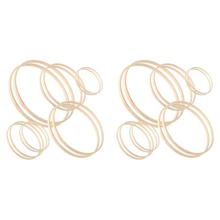 Kranser, 24-pakke 6 størrelser tre bambus blomsterkrans Macrame håndverk krans ringer for DIY drøm