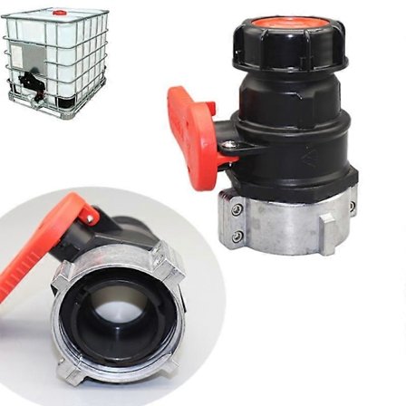 Universal IBC Adapter, Kulventil för 1000l Tank, IBC Avstängningsventil Adapter, för Regnvattentank, Regnvattentank, IBC Tank