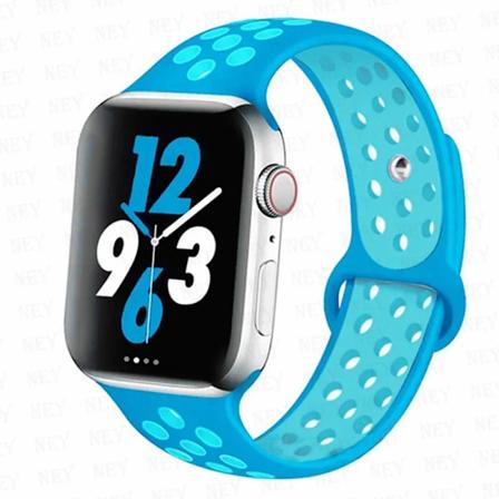 Sportrem til Apple Watch Band 45 mm 49 mm 44 mm 40 mm 41 mm 42 mm Silikonarmbånd correa iWatch Ultra 2 Series 9 8 SE 7 6 5 4 3 Blå-lyseblå33 Blue-