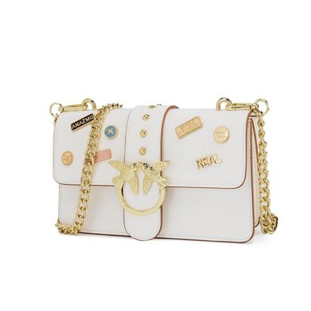 Menn kvinner Fanny Pack Midjeveske Mote All-Match Personlig Crossbody Skulder Preget Telefon Badge Style White