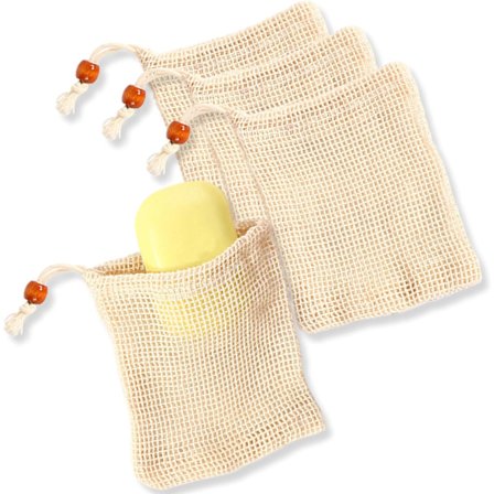(4-pack) Naturlig Sisal Tvålväska, Mesh Nätpåse för Exfoliering, Löddring och Snabbtorkande Hållare i Duschen - Plastfri, Minskar Avfall