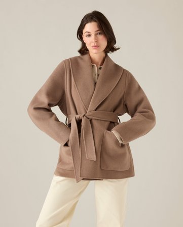 Lexington Taillierte wollmischung jacke, hellbraun