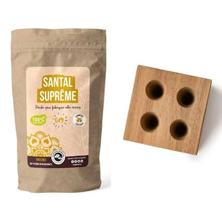 DIY rökelse - Träform för 4 kottar + Supreme Sandelträpulver