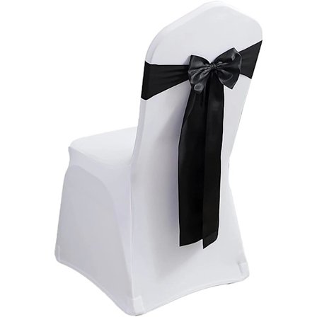 Pakke med 6 spandex stolbånd satin stolbånd stolbånd sløyfer stretch stolbånd for bryllupsfest arrangementer bankett hotell hjem kjøkken stolbånd