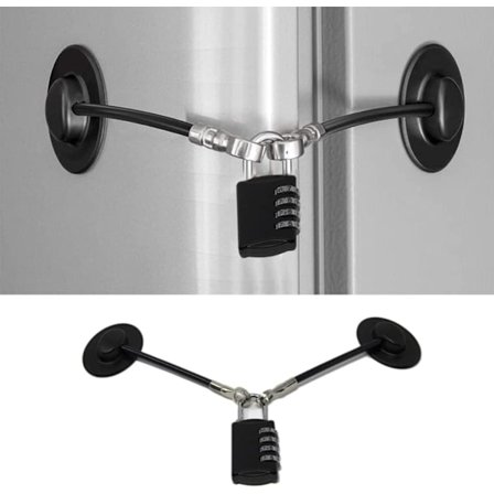 Kylskåpslås, Säkerhetslås för Kylskåp, Frys, Barnlås, Lådlås (Svart)