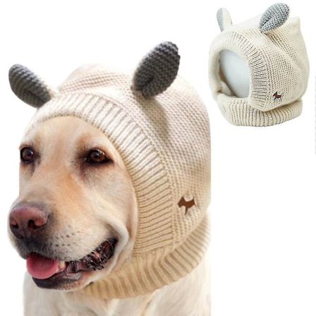 Hæklet Beanie med Kaninører til Hunde - Vintervarm Hue til Hvalpe