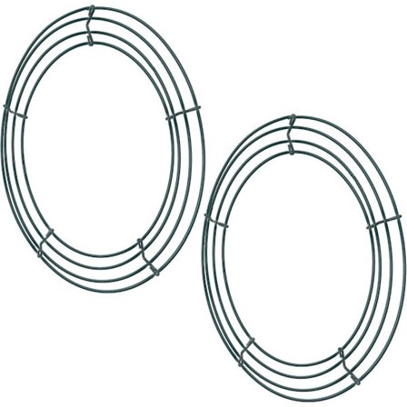 2-pak Rund Krans Rammer Lavet af Metaltråd - Grønne Krans Former til DIY Dekoration