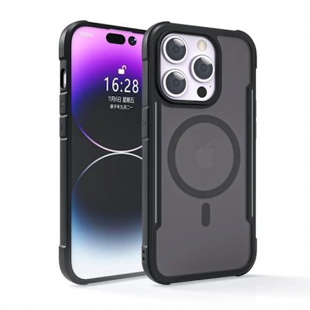 Skal kompatibelt med MagSafe till iPhone 15 Pro Max, Svart
