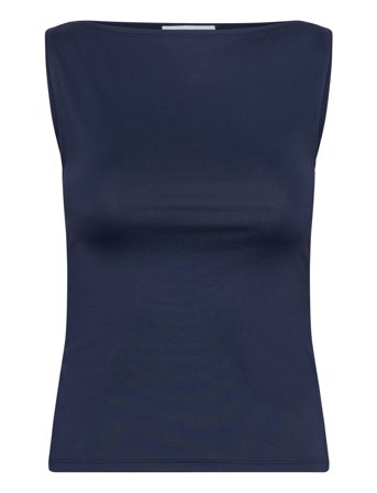 Weekday Annie Boatneck Sleeveless Top - Blue - XS