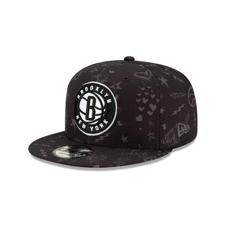 Ny 9Fifty Brooklyn Nets Nba Basketball League Baseball Cap - Svart