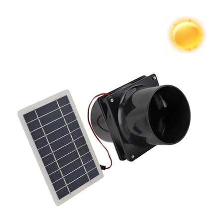 10W Sol-udstødningsventilator Luftudtræksventilator Solpanel Drevet Ventilator til Dyrehus, Kyllingehus, Campingvogn, Drivhus