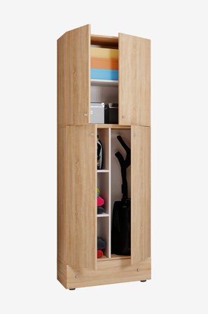 VCM - Vcm Städskåp Lona Xxl gångjärnsdörrar - Med låda - Beige - Skåp - Från Homeroom