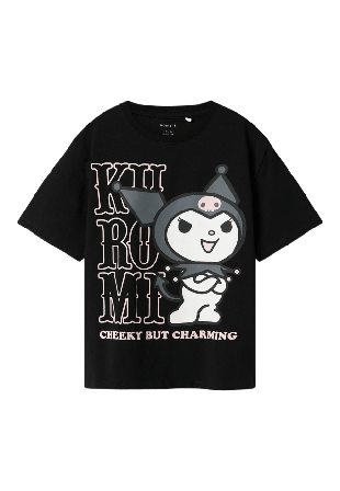 Name It NKFAKISA KUROMI SS NREG TOP BOX SKY T-shirts & toppar Dam Svart 116