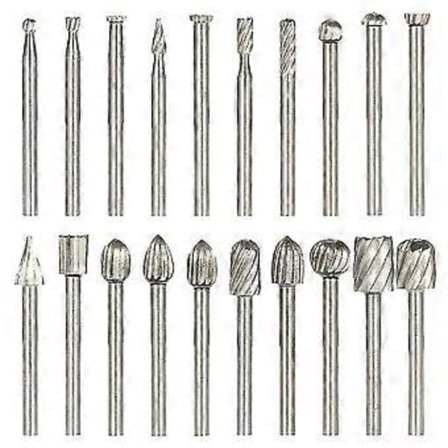 20 stk. 3 mm skaft Hss Cnc roterende grattersæt værktøj fil fræser graveringsbits til boring træbearbejdning elektrisk slibning