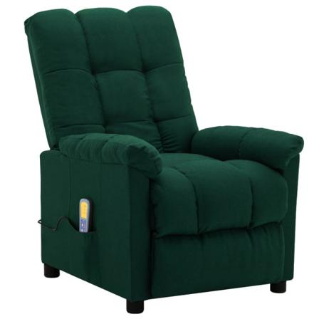 Vidaxl Massagefåtölj Mörkgrön Tyg Grön