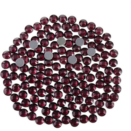 6000 stk Burgunder Hotfix Rhinestones, Amethyst SS10, 2,7-2,9 mm for Håndverk & Klær