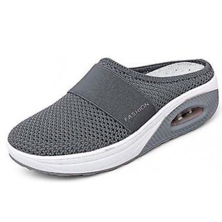 Promenadskor Andningsbara Casual Mesh Slip-on Promenadskor (42 Mörkgrå)
