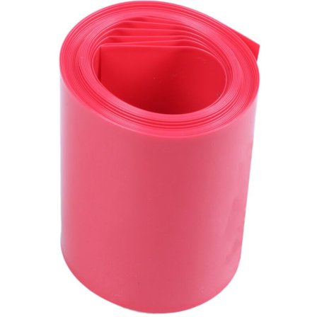 2M 50mm leveä PVC-kutistesukka punainen 2 x 18650 akulle