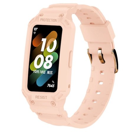 Huawei Band 7 / Honor Band 6 suojakuori kellohihnalla - Pinkki