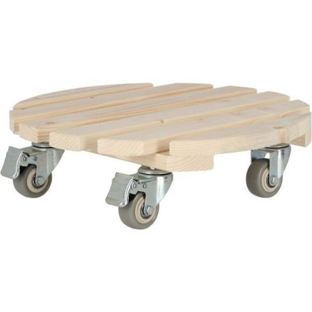 Stödförsedd med hjul för tung belastning rund blomkruka