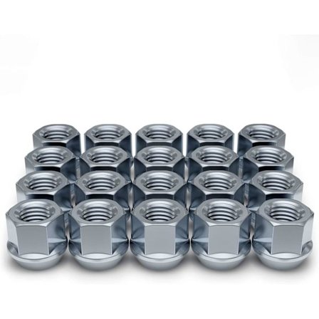 White Knight 1/2-20 Åpen Ende Bulge Acorn Krom Hjulmuttere - 20 Pakning, Stål med Elegant Kromfinish [ZHE]